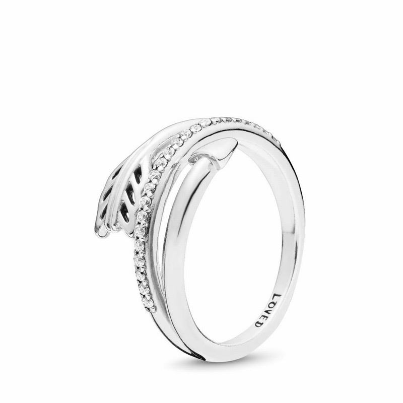 Pandora Sparkling Arrow Stackable Ring Clearance NZ, Sterling Silver (069758-UZW)